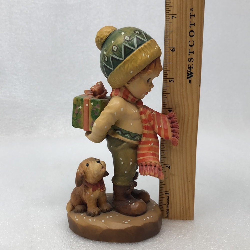 ANRI Tis The Season Hand Carved Figurine by Sarah Kay 6.5” 1993/2000 Italy - Picture 8 of 14